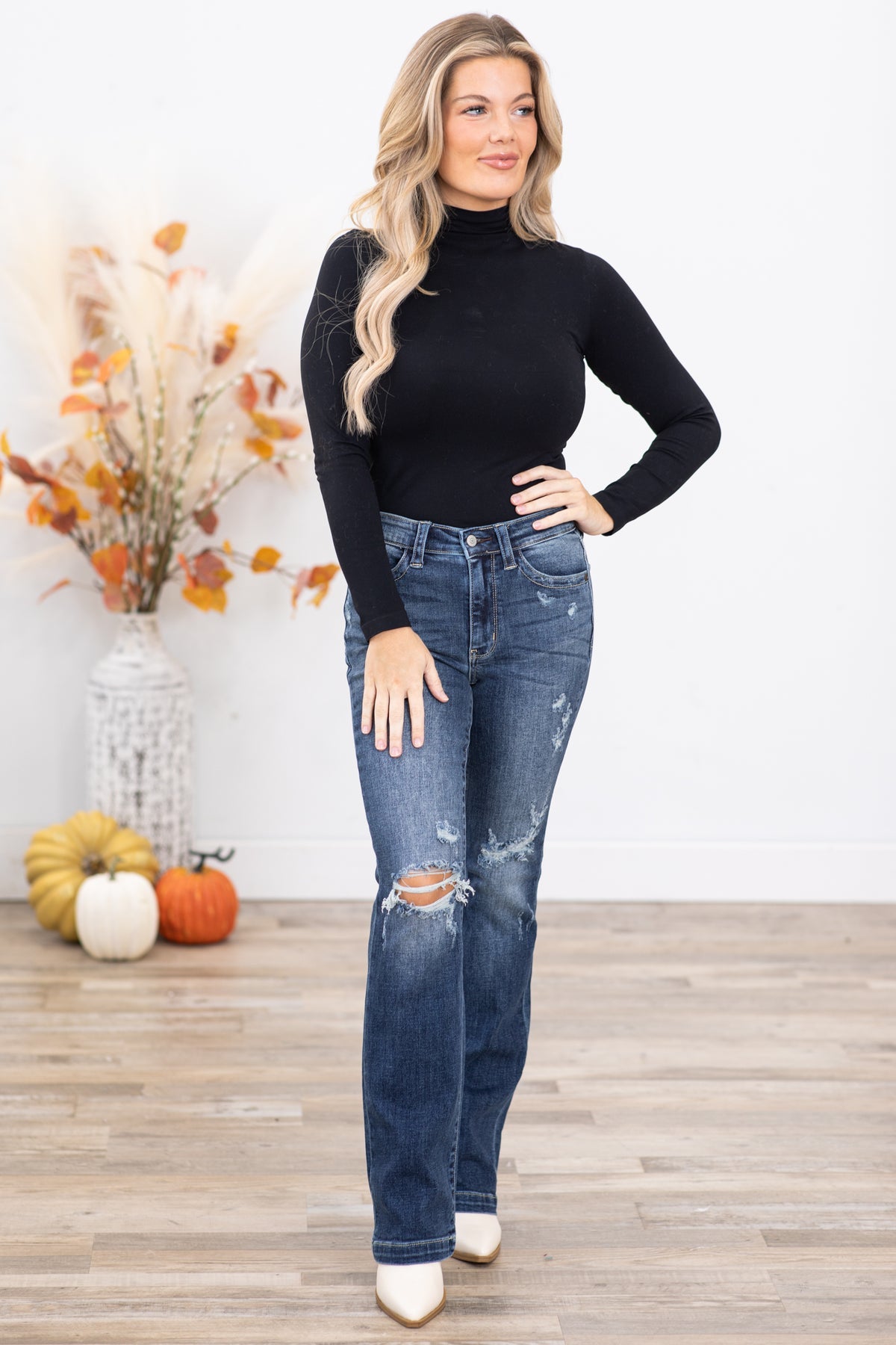 Judy Blue: Mid-Rise Skinny Dark Blue Jeans image 0