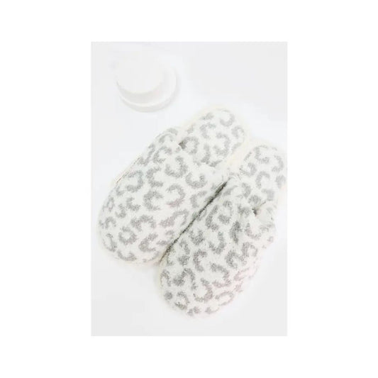Leopard Fuzzy Soft Slipper-Gray image 0
