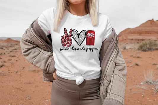 "Peace, love, Dr. Pepper" Graphic Tee image 0